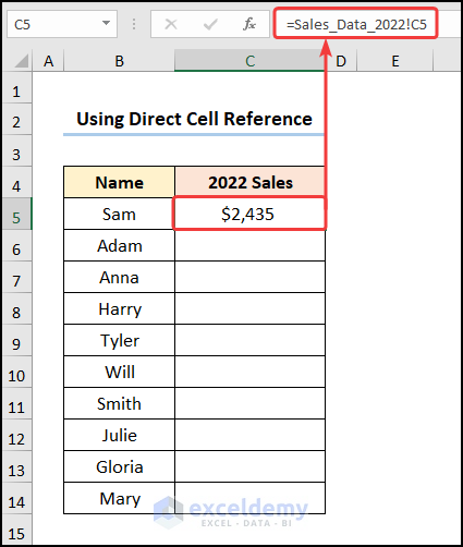 Using Direct Cell Reference