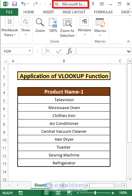 Insert VLOOKUP to Find Duplicates in Two Workbooks of Excel