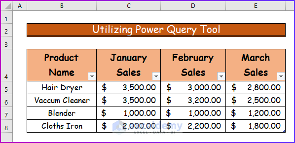 Transforming Data Range into Table for Utilizing Power Query Tool as a Easy Way to Merge Excel Worksheets Without Copying and Pasting