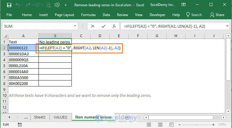 Delete Trailing Spaces In Excel