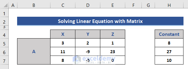 Solving Linear Equations with Matrix