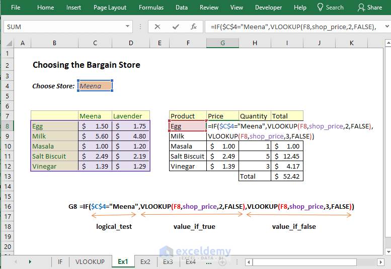 VLOOKUP with IF condition in Excel example