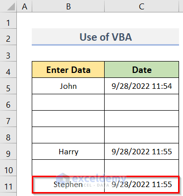 Apply Excel VBA to Auto Populate Dates in Entire Column When Cell Is Updated