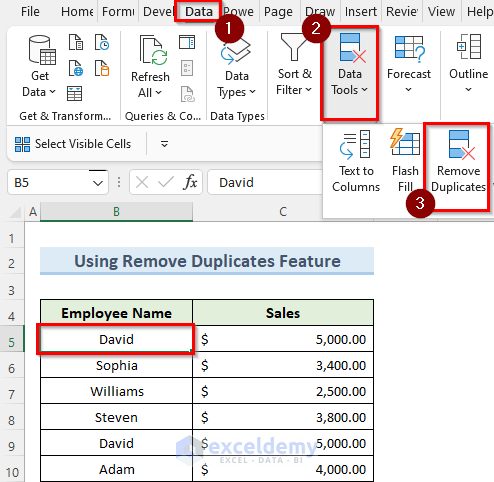 opening remove duplicates to remove duplicate rows based on two columns in excel