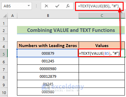 Inserting Formula to Remove Leading Zeros in Excel