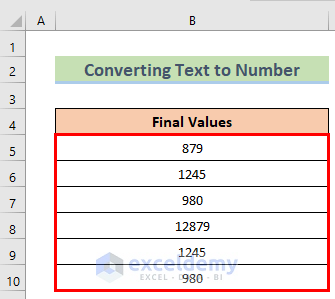 Final Result to Remove Leading Zeros in Excel