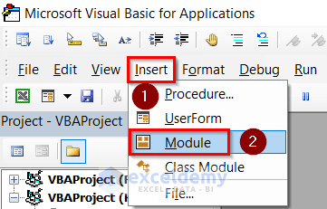 Opening Microsoft Visual Basic for Application Box to Calculate IRR (Internal Rate of Return) in Excel 