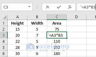How to Show Formula in Excel Cells Instead of Value