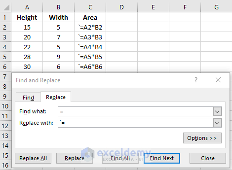 How to Show Formula in Excel Cells Instead of Value