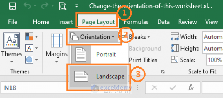 How To Change The Orientation Of A Worksheet To Landscape