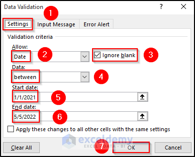 Restrict Value Entry with Data Validation in Excel