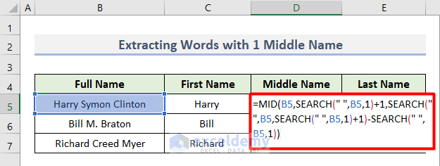 Separate Words by Delimiter Using Excel Formula