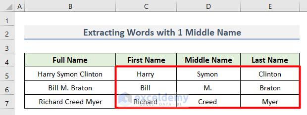 How to Separate Words in Excel Using Formula