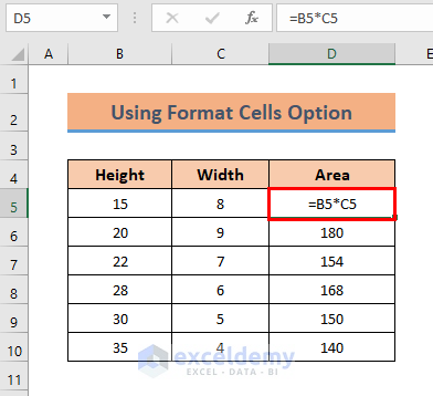 Use Format Cells to Show Formula in Excel Cells Instead of Value