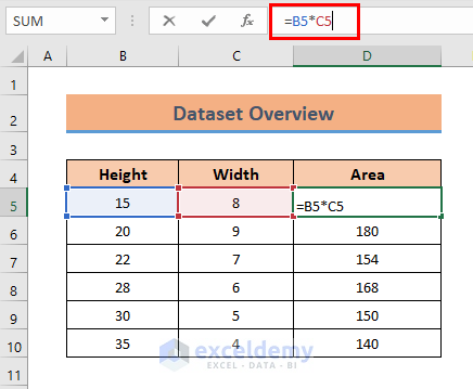 Dataset to Show Formula Instead of Value in Excel Cell