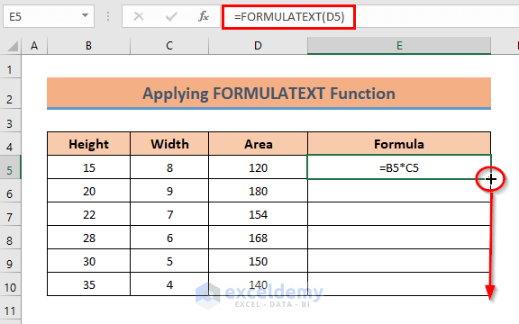 FORMULATEXT function to Show Formula in Excel Cells Instead of Value