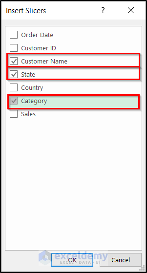 slicer categories to create report that displays quarterly sales by territory in excel