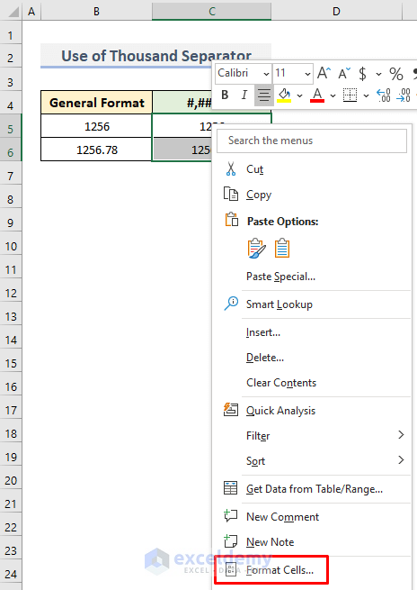 Custom Number Format in Excel by Controlling Decimal Places with Thousands Separator for Positive Numbers