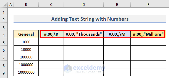 Adding Text String with Numbers