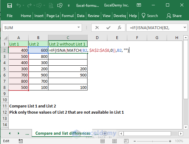 Excel formula to compare two columns and return a value Image 8