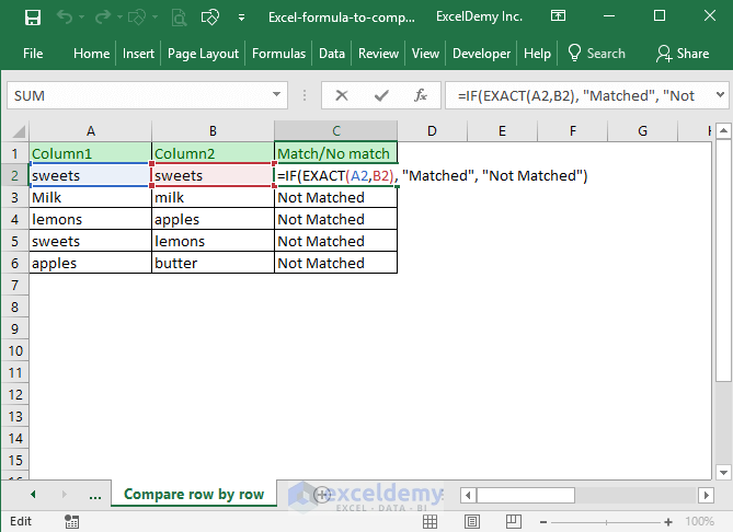 Excel formula to compare two columns and return a value Image 11