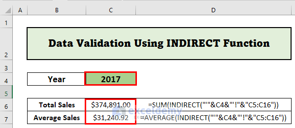 Data Validation and INDIRECT function from different worksheet