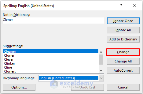 Use Review Tab to Perform a Spelling Check on the Active Worksheet