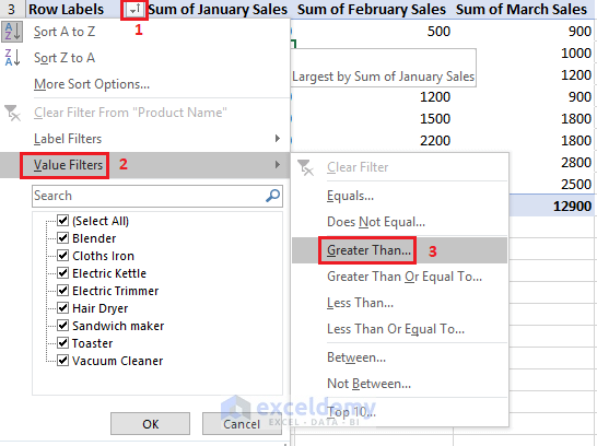 Sort Pivot Table by Values