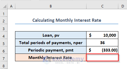 Calculating Monthly Interest Rate