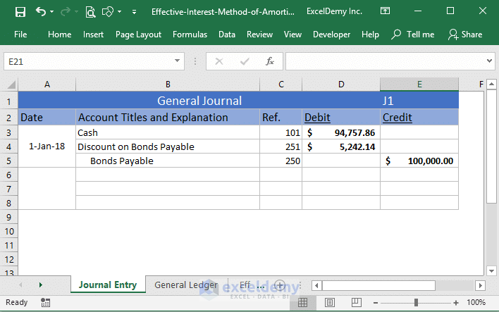 effective interest method of amortization in excel exceldemy bond amortization