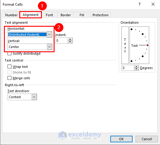 Format Cells Dialog Box to Split a single Cell