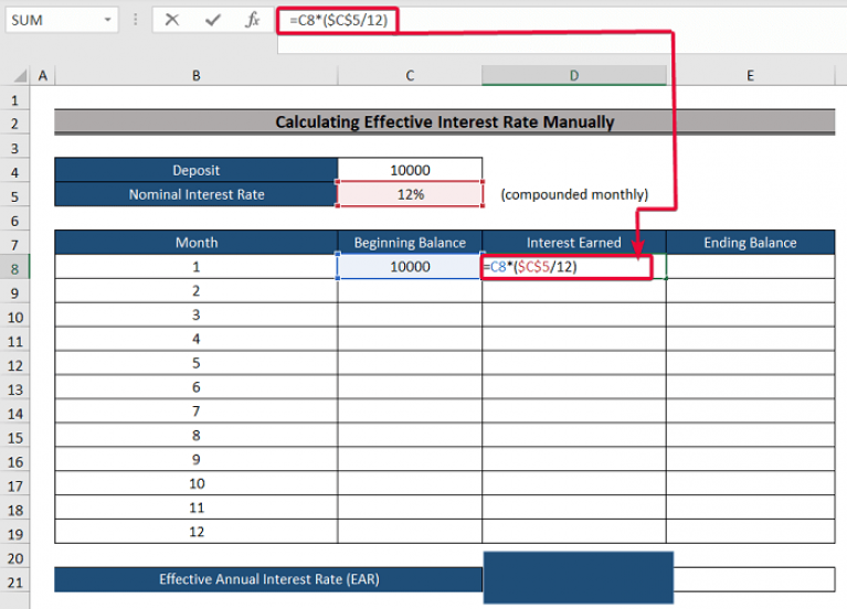 How To Calculate Effective Interest Rate In Excel With Formula
