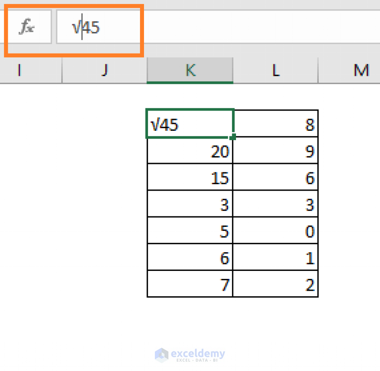 How To Insert Square Root Symbol In Excel 7 Easy Ways ExcelDemy