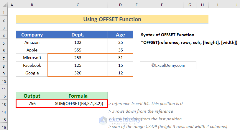 Using OFFSET Function to Find Text in Range and Return Cell Reference