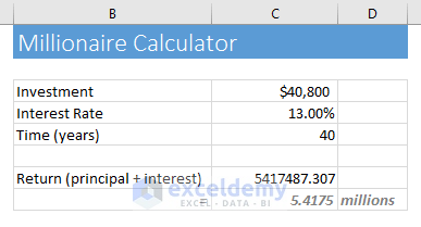 Using Excel to calculate compound interest rate