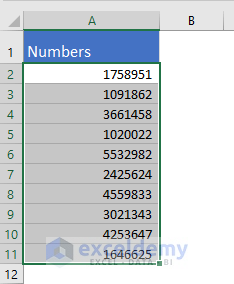General Formatted numbers in Excel
