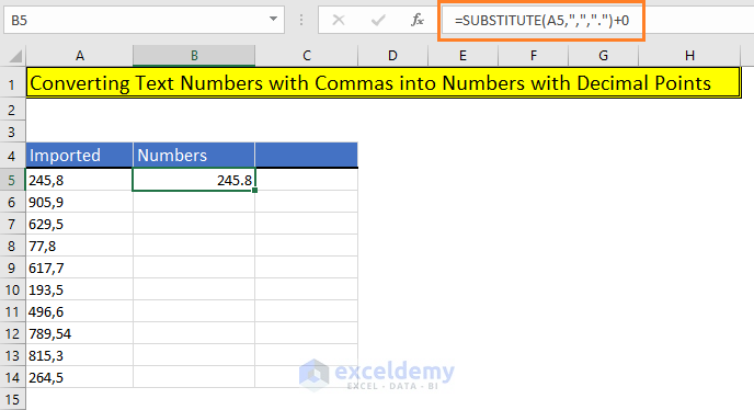 Substitute Function Excel
