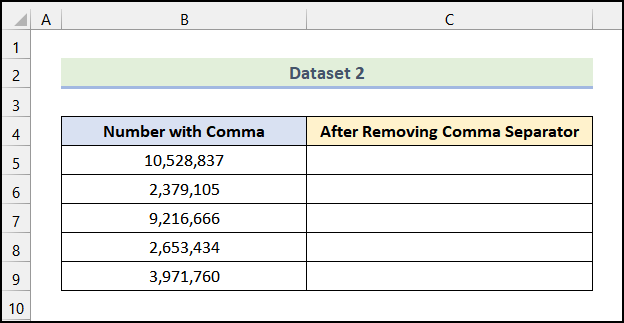 Removing Thousands Comma Separators from Numbers in Excel