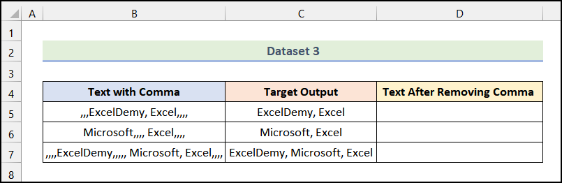 Deleting Comma from Texts in Excel 