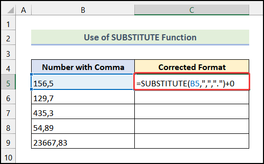 Converting Commas to Decimal Point to Remove Commas in Excel