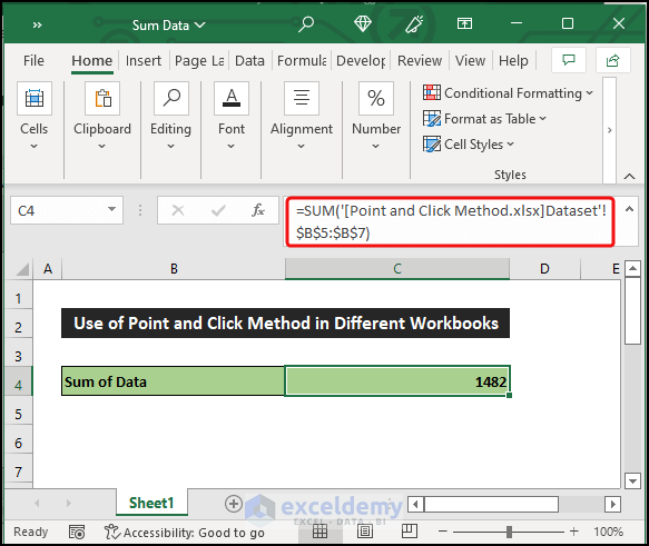 Point and Click Method for Different Workbooks by Mouse Pointer