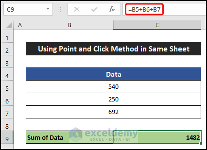 Point and Click Method for Same Excel Sheet by Mouse Pointer