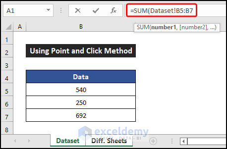 Insert all cells inside the formula to use point and click method