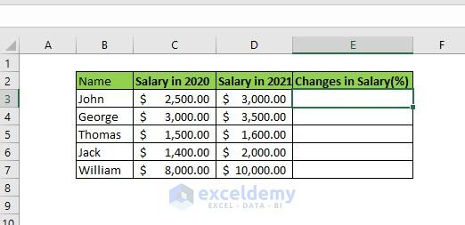 How to find percentage between two numbers with formula in Excel