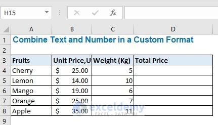 Combine Text and Number in a Custom Format