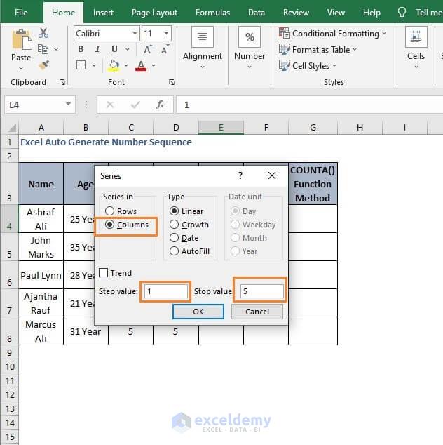 Dialog Box Series - Excel Auto Generate Number Sequence