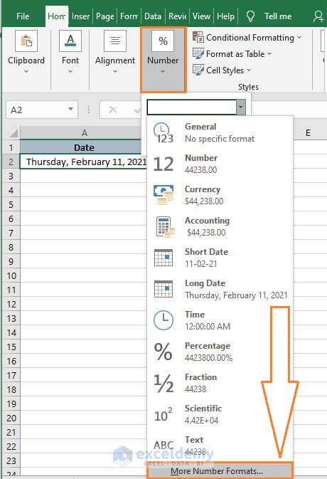 More Formats -How to Calculate Overdue days in Excel