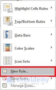 New Rule option in Excel