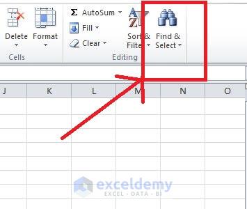Find and Select Option to Merge Multiple Cells in Excel at Once