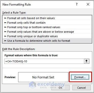 Select the format option